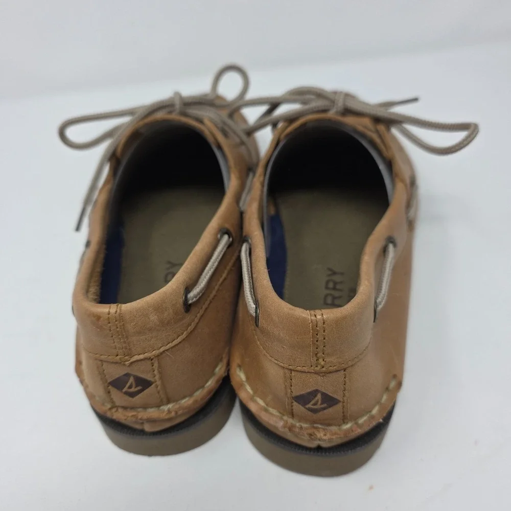 Sperry Topsider Boat Shoes Mens 8W Brown Lace Up Round Toe Casual Comfort